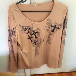Tan cross top